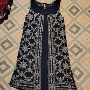 Xhilaration Navy Lace Detail Top